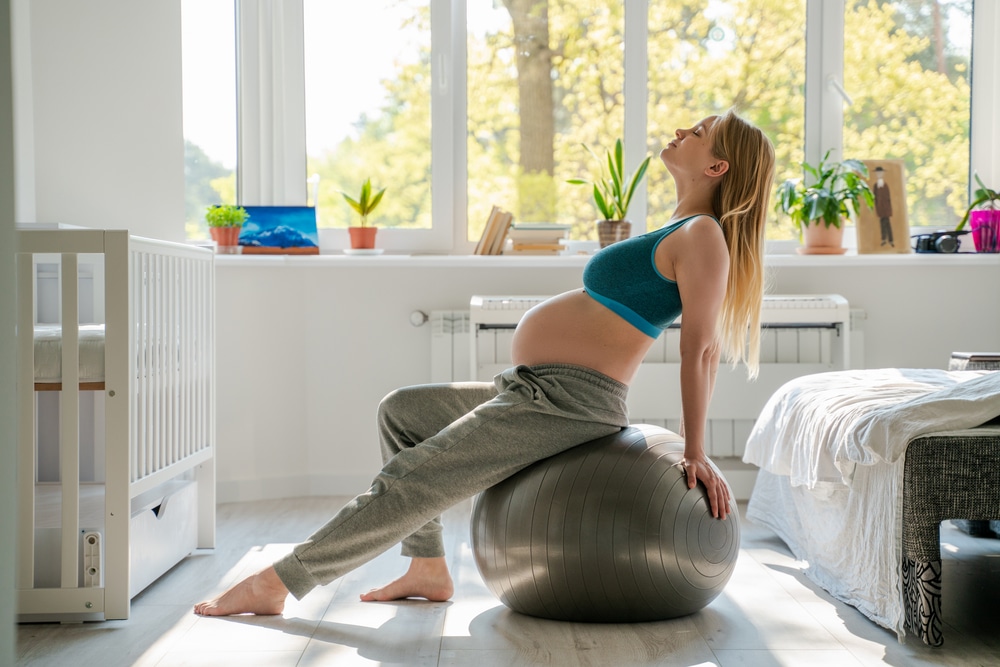 Exercise Ball Pregnancy Workouts Having A Ball Exercising In 